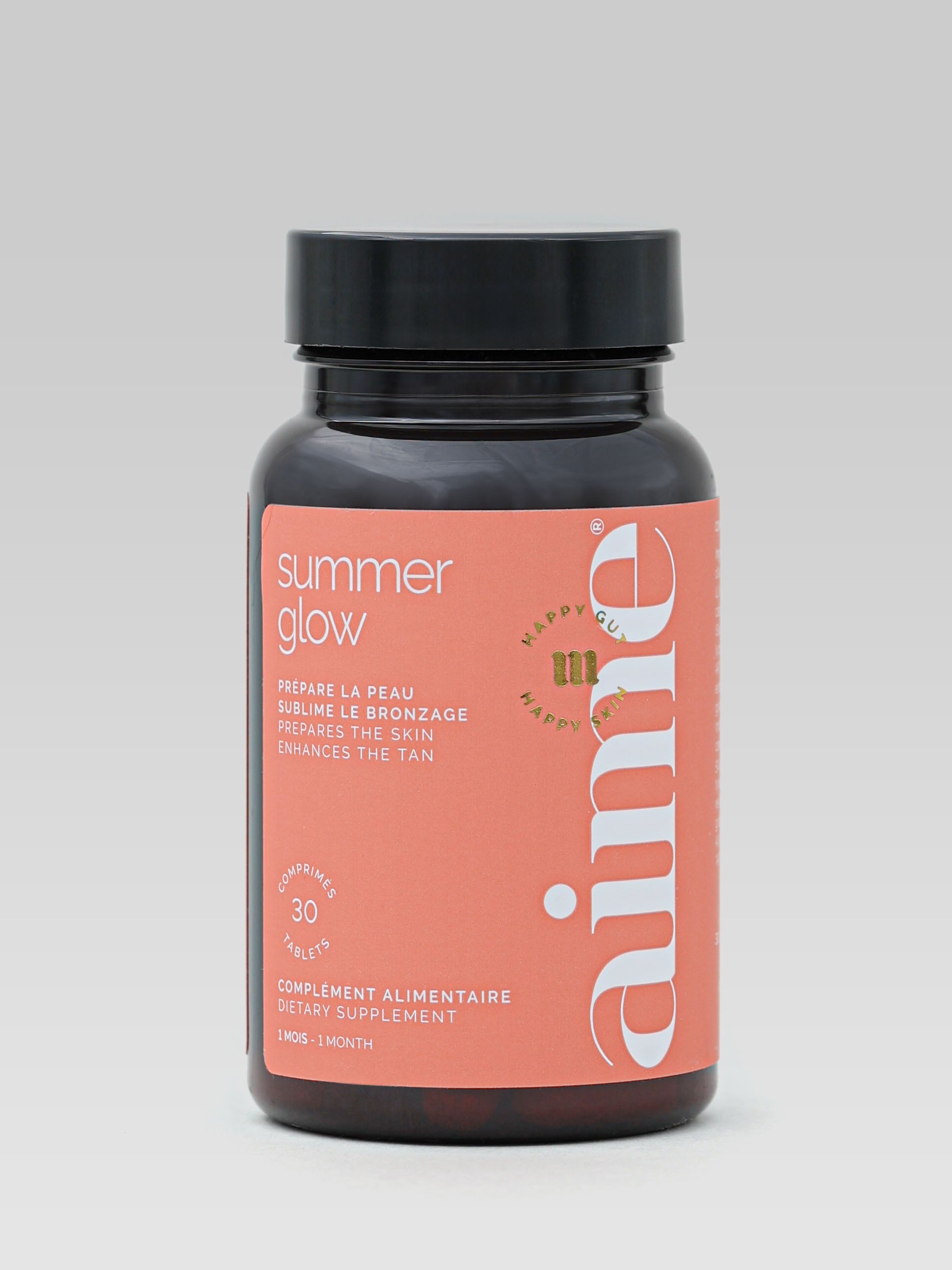 Aime Summer Glow Supplement Product Shot enhances the tan 