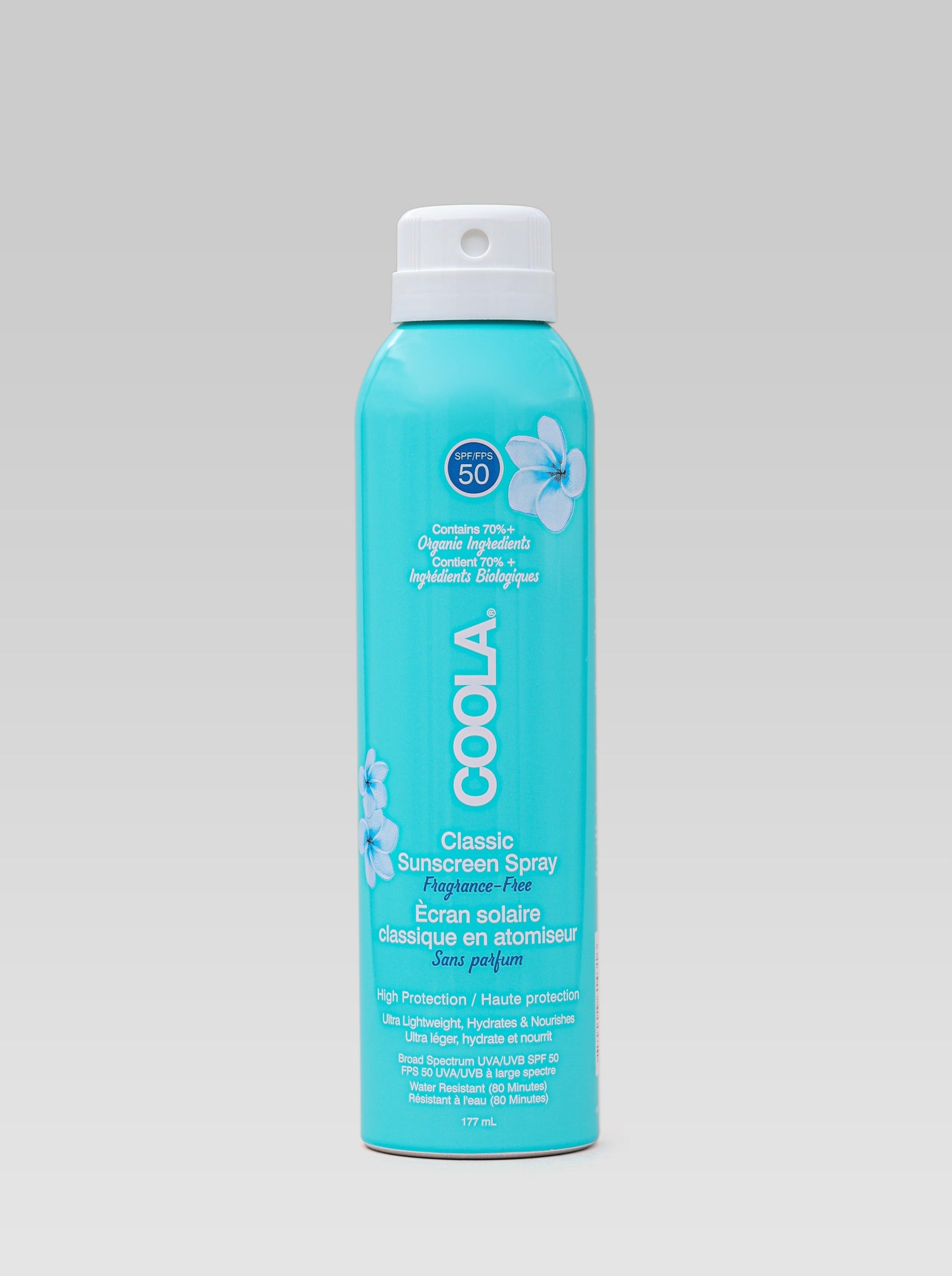 COOLA Classic Body Organic Sunscreen Spray SPF 50 Fragrance Free product shot
