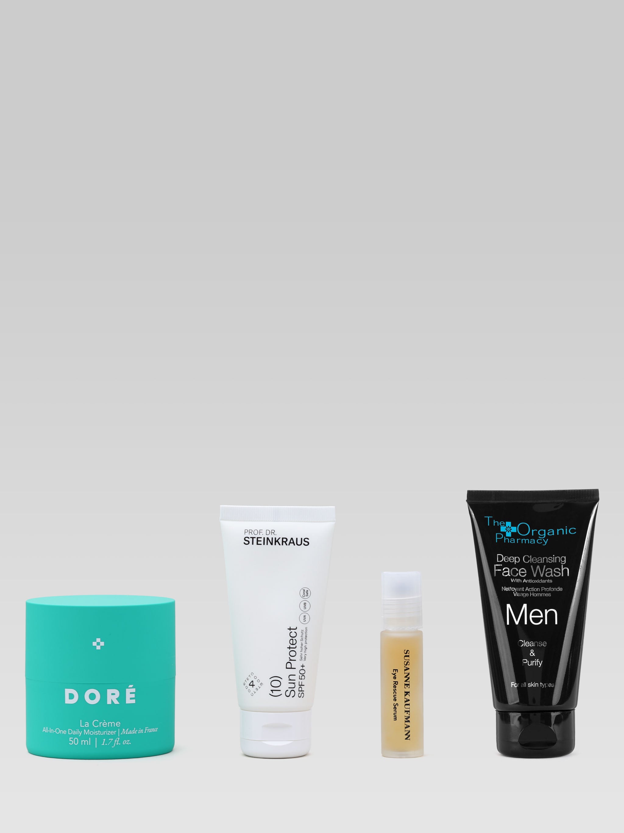 The Men's Ultimate Essentials Kit product line-up 