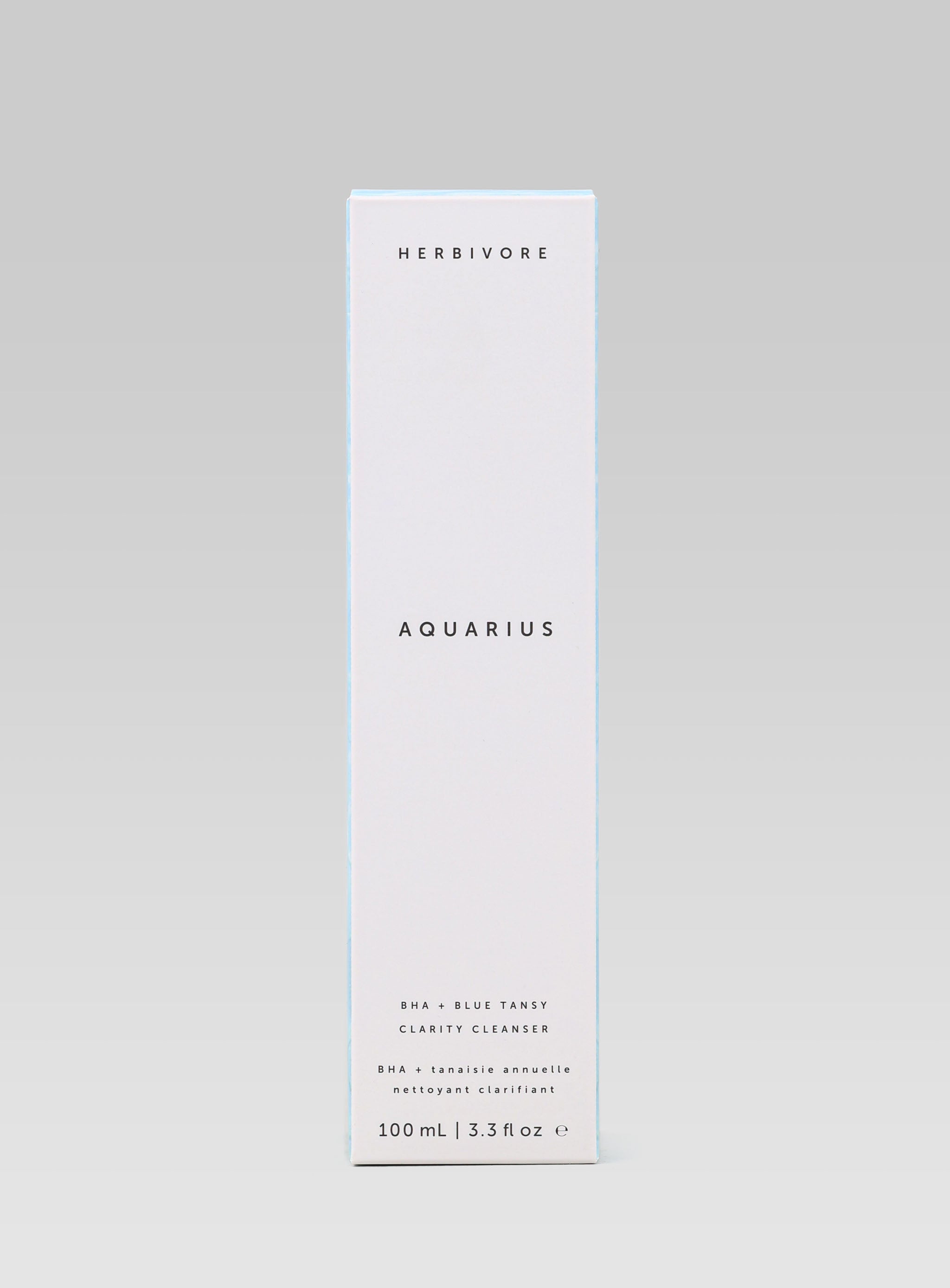 HERBIVORE BOTANICALS Aquarius BHA and Blue Tansy Clarity Cleanser Product Packaging