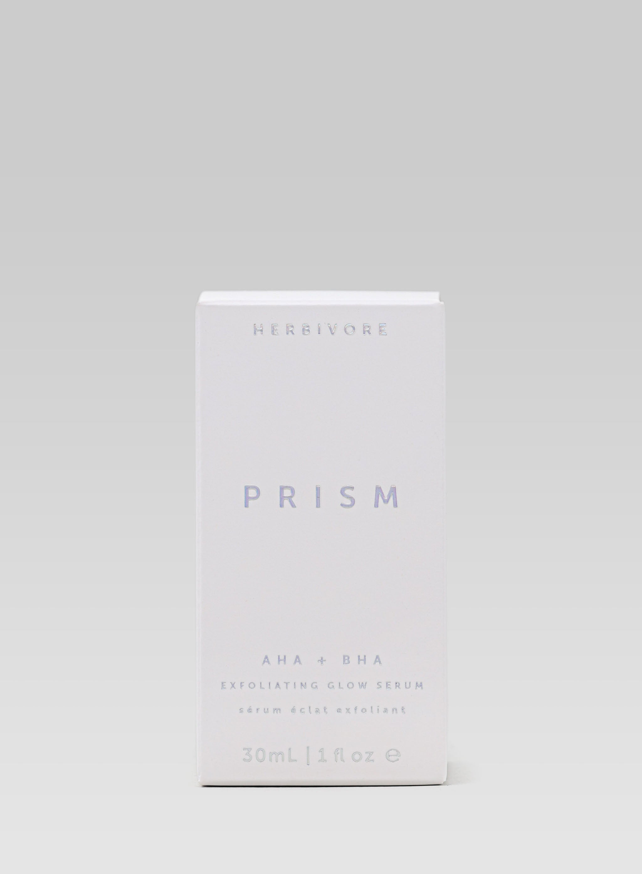 HERBIVORE BOTANICALS Prism AHA and BHA Exfoliating Glow Serum product packaging