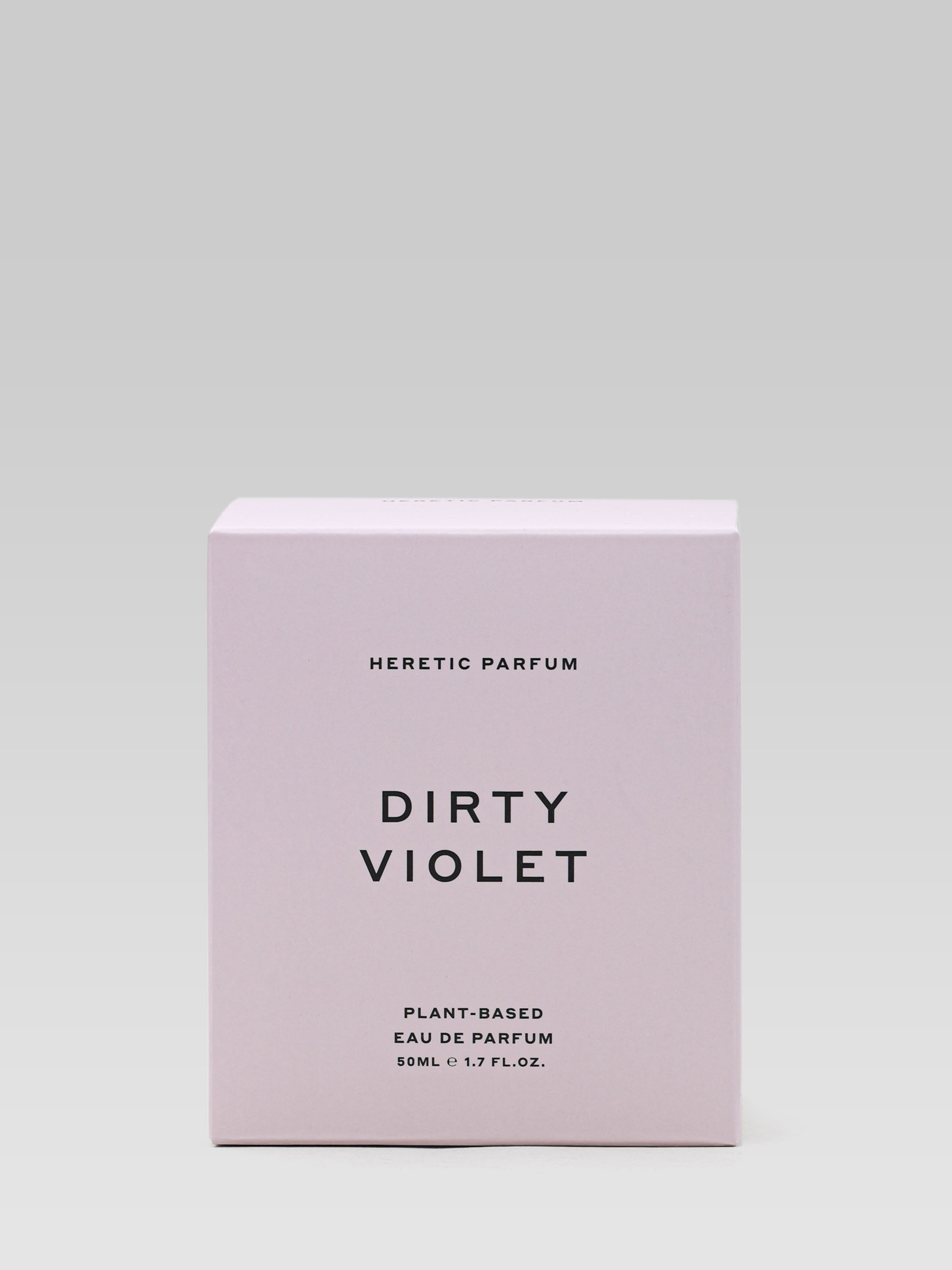 HERETIC PARFUM Dirty Violet plant-based Eau De Parfum packaging