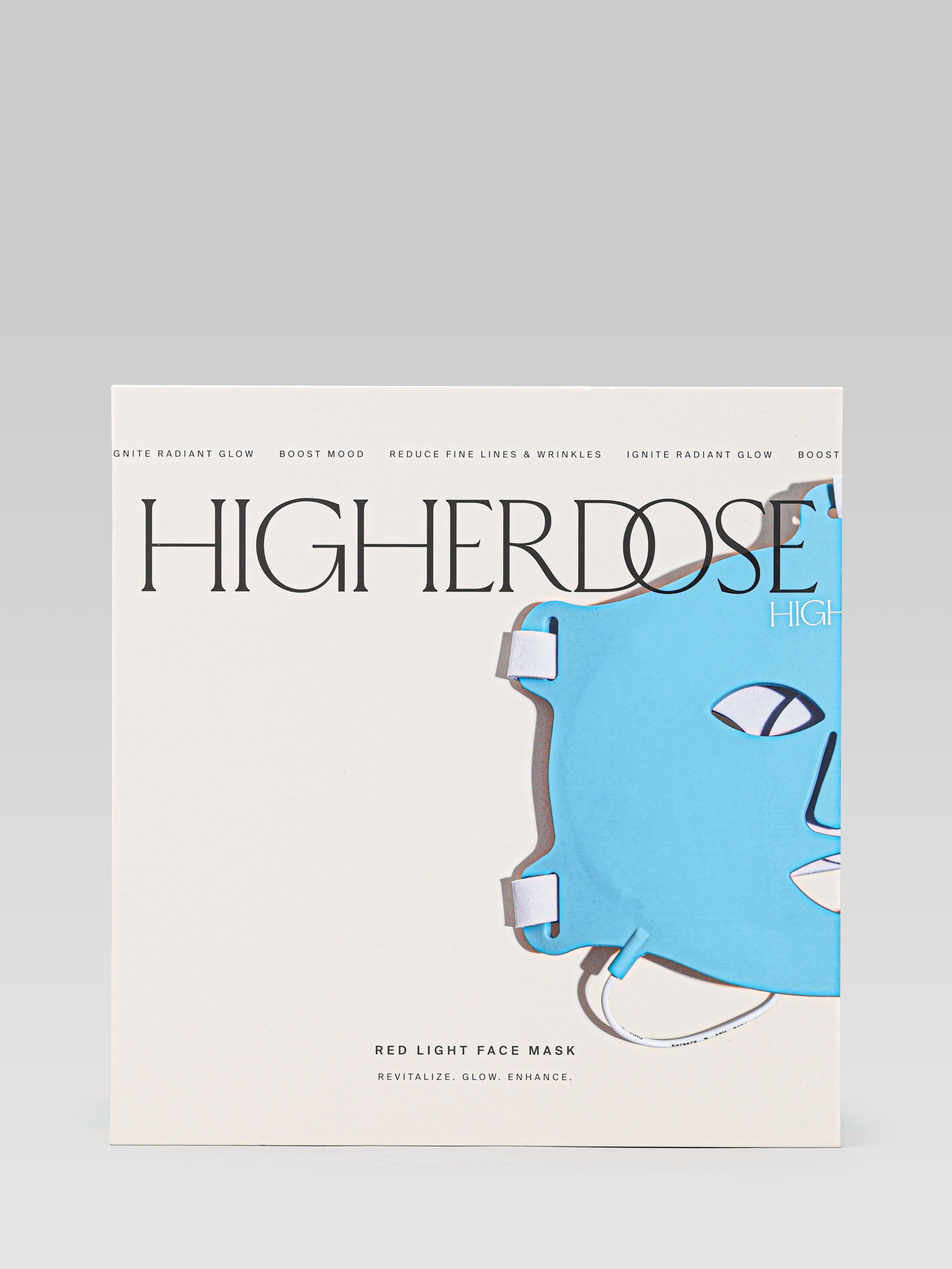 HIGHERDOSE Red Light Face Mask packaging