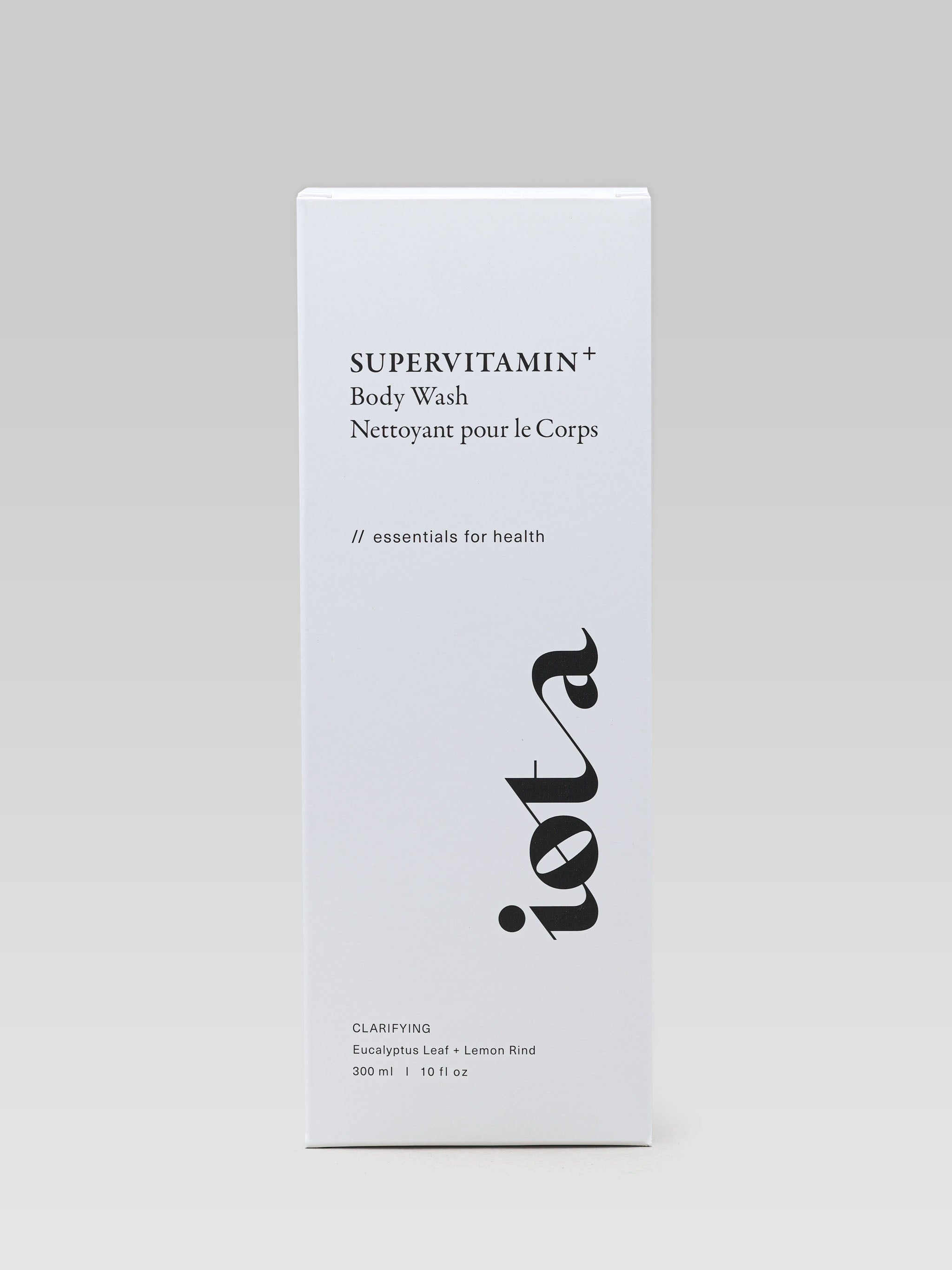 IOTA Supervitamin Body Wash⁺ Clarifying Eucalyptus Leaf + Lemon Rind packaging