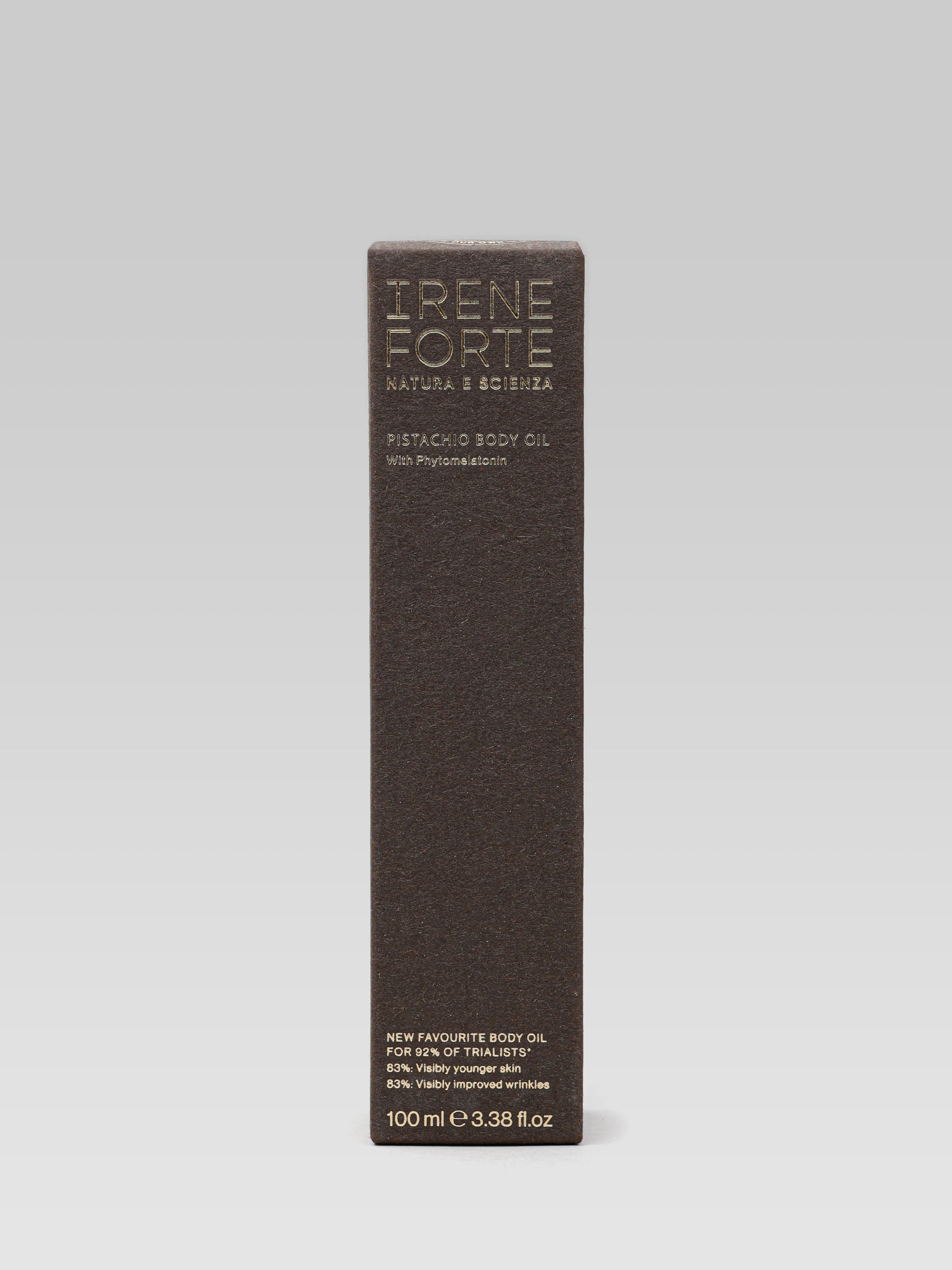 Irene Forte Pistachio Body Oil packaging