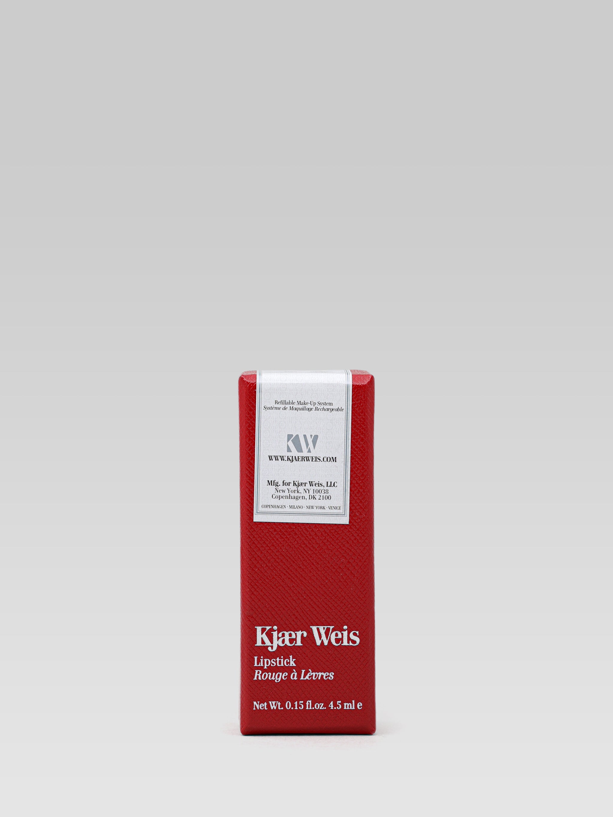 Kjaer Weis Lipstick red edition product packaging 