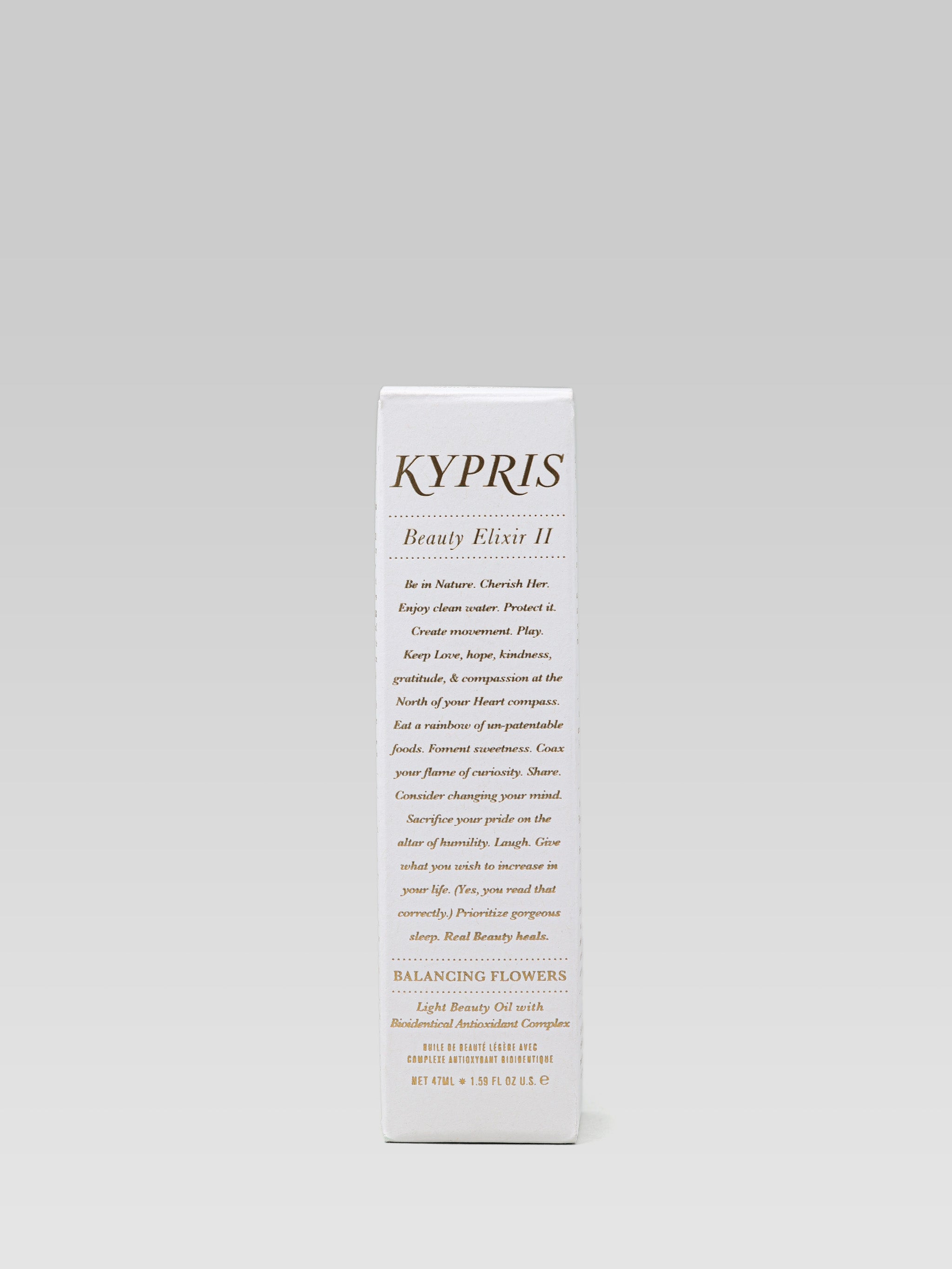 Kypris Beauty Elixir II Balacing Flowers product packaging 