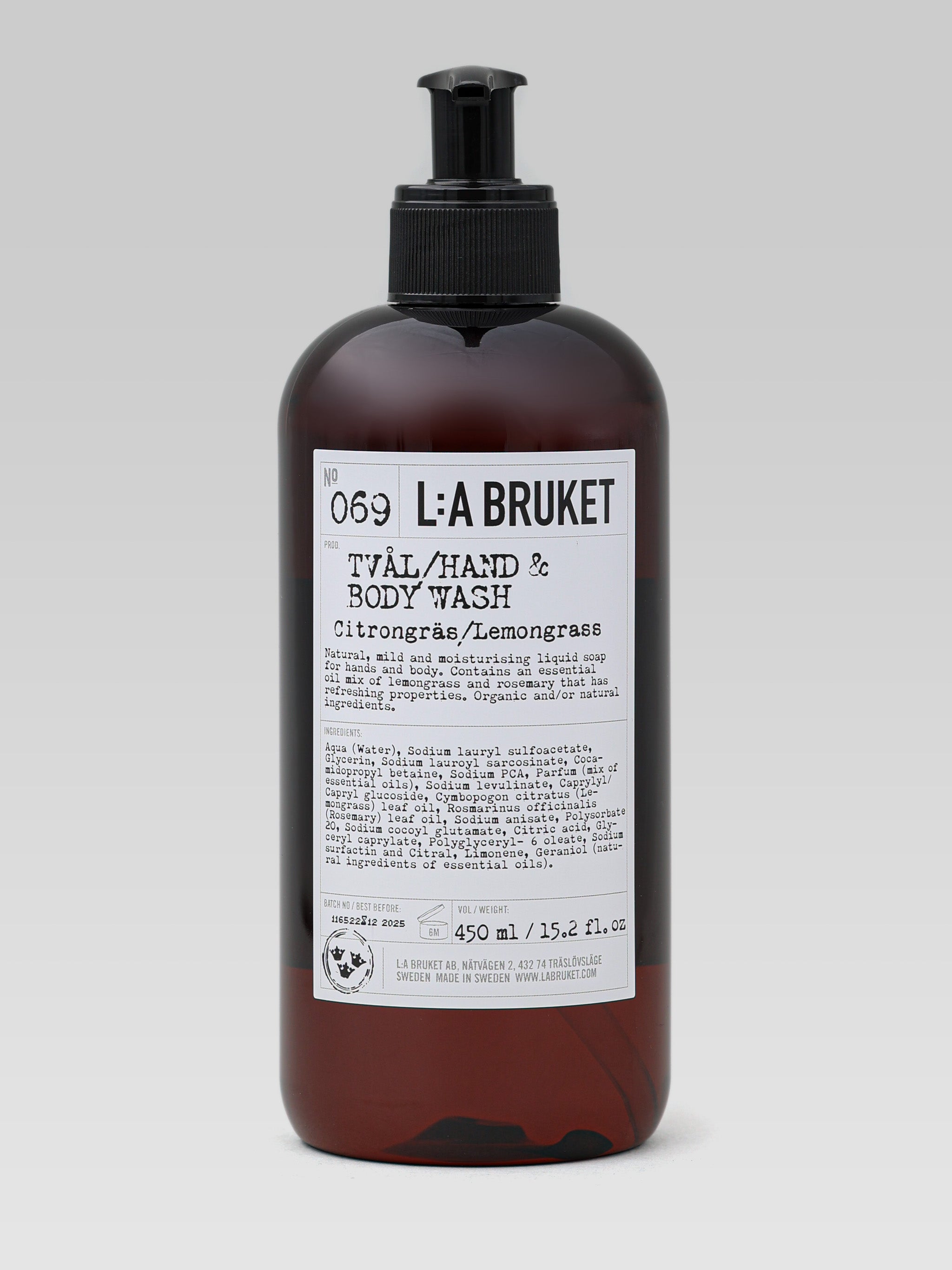 L:A BRUKET No. 069 Hand & Body Wash Lemongrass 450ml