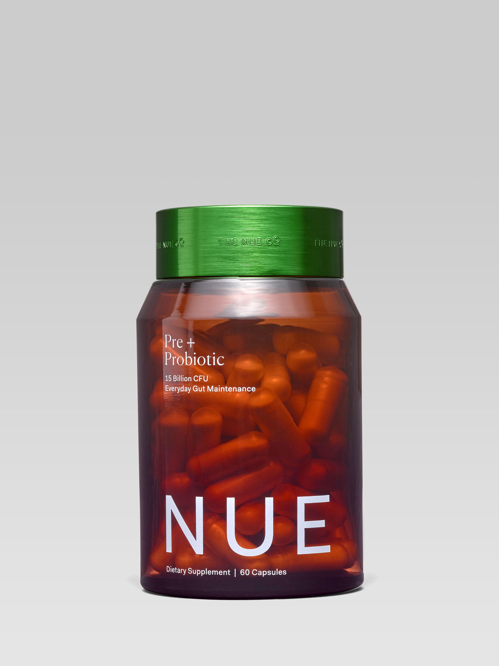 THE NUE CO. Pre + Probiotic 15 Billion CFU Everyday Gut Maintenance product shot